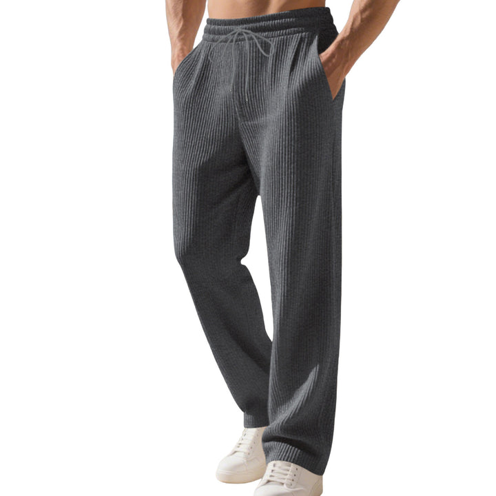Herren Relaxed-Fit Strick-Jogginghose mit feiner Rippstruktur Drune