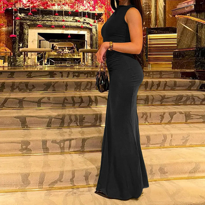 Damen Maxikleid mit körperbetontem Schnitt und eleganter Drapierung Drune