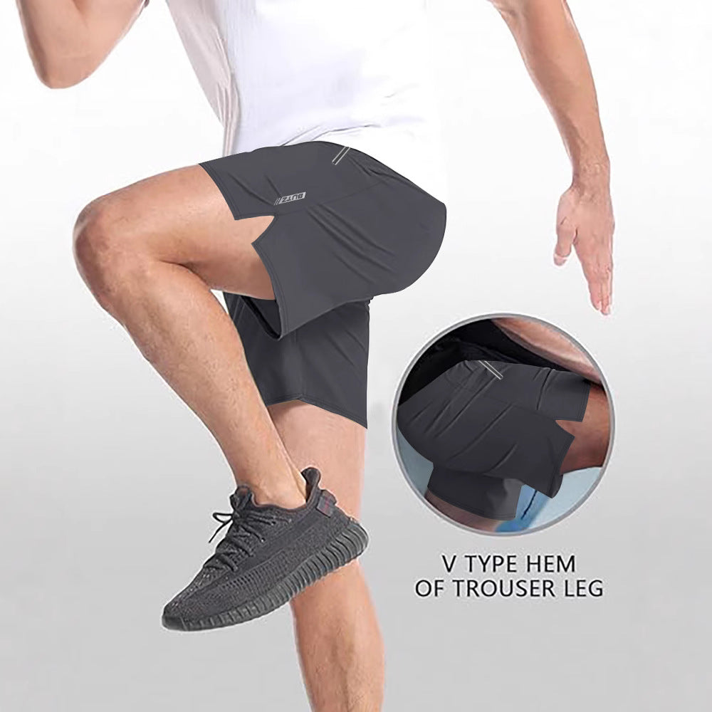 Herren Atmungsaktive Sportshorts mit Seitentaschen und elastischem Bund Drune