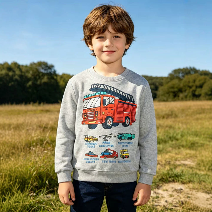 Jungen Sweatshirt mit coolem Feuerwehrdesign Drune