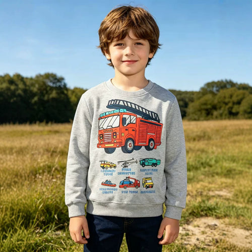 Jungen Sweatshirt mit coolem Feuerwehrdesign Drune