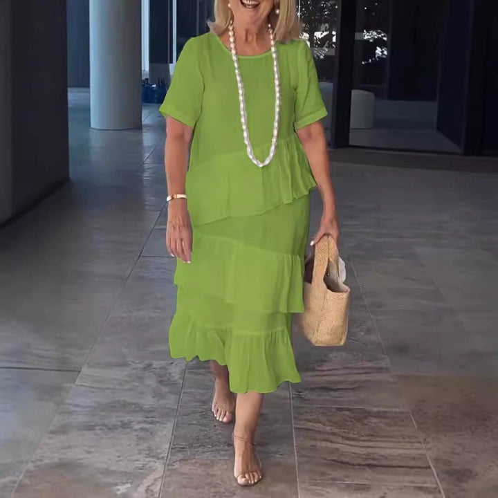 Damen sommerliches Freizeitkleid mit schwingendem Saum Drune