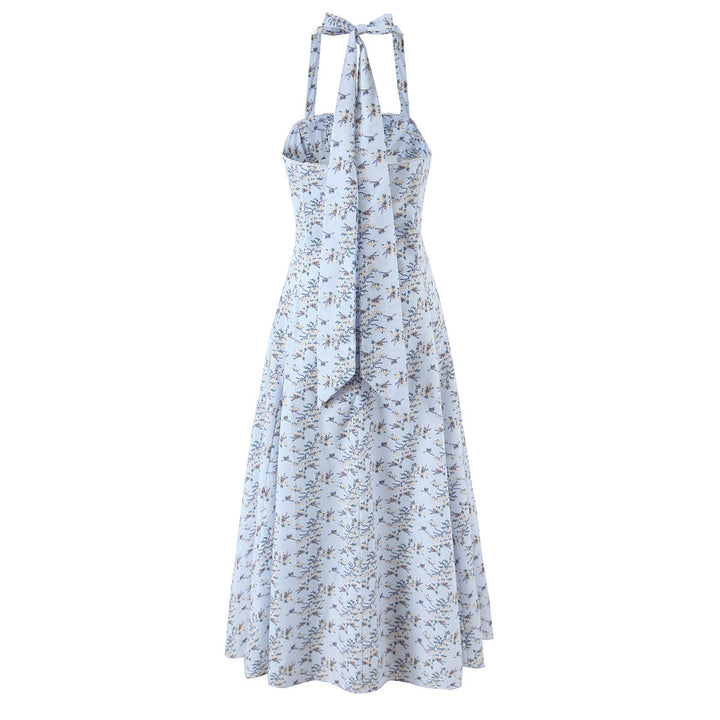 Damen A-Linien Kleid mit schulterfreiem Design und floralem Print Drune