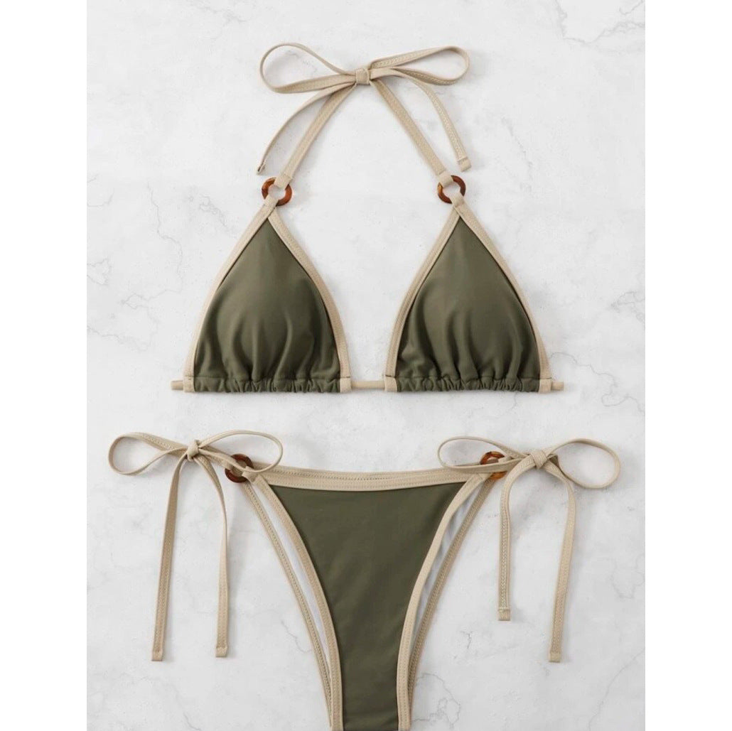 Damen Triangel-Bikini mit verstellbaren Bändern und eleganten Akzenten Drune