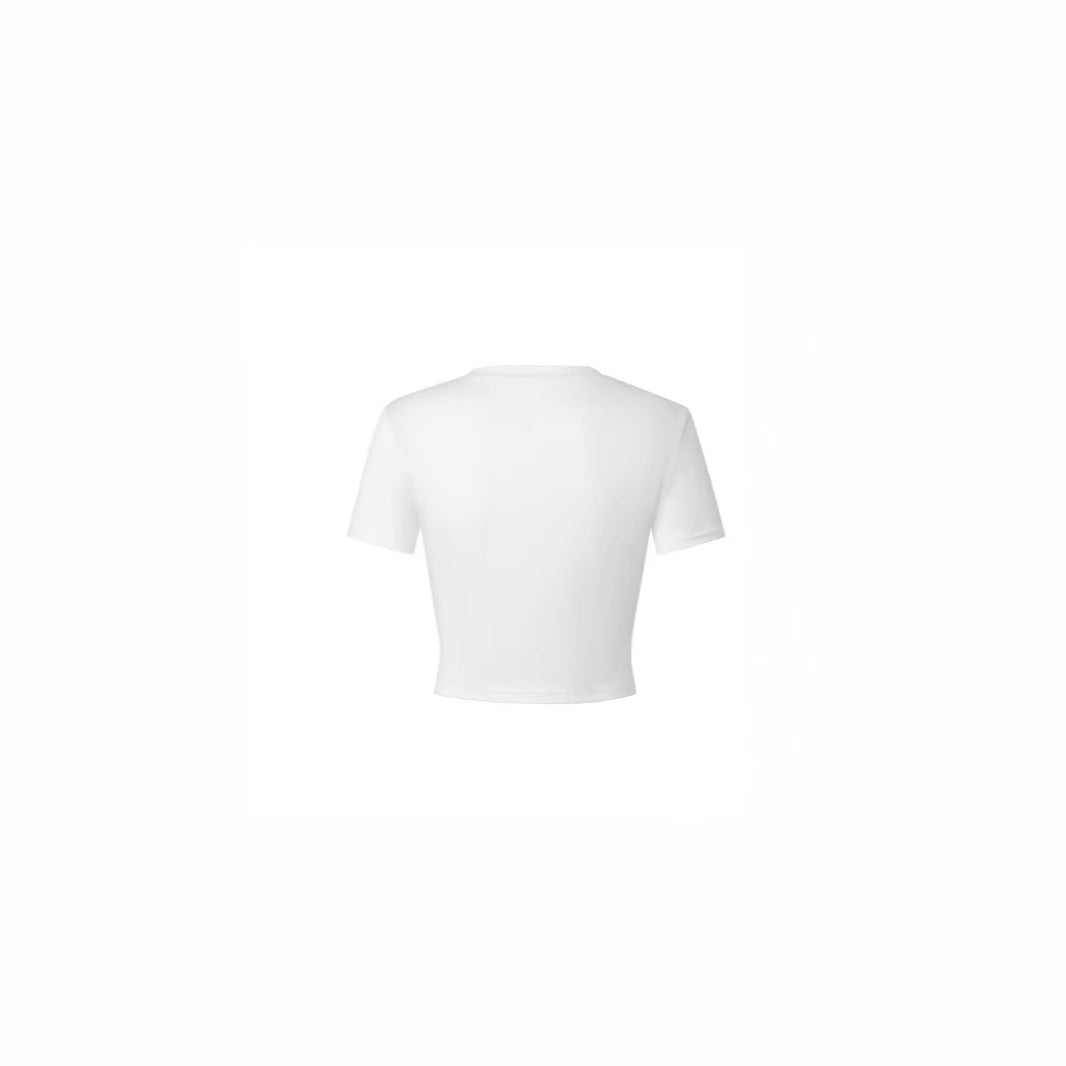 Damen Crop-Top mit kreativem Tomatenmotiv und witzigem Schriftzug Drune