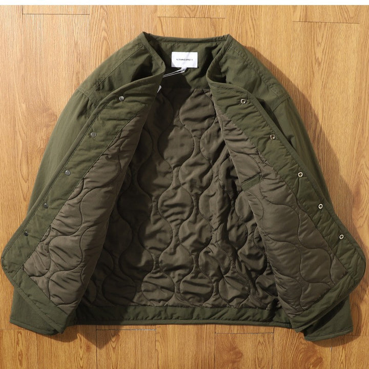 Herren Lässige Steppjacke mit Druckknöpfen Drune