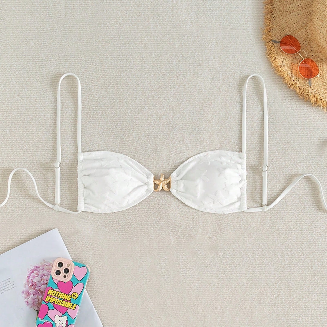 Damen Hochgeschnittenes Bikiniunterteil mit floralen Mustern Drune