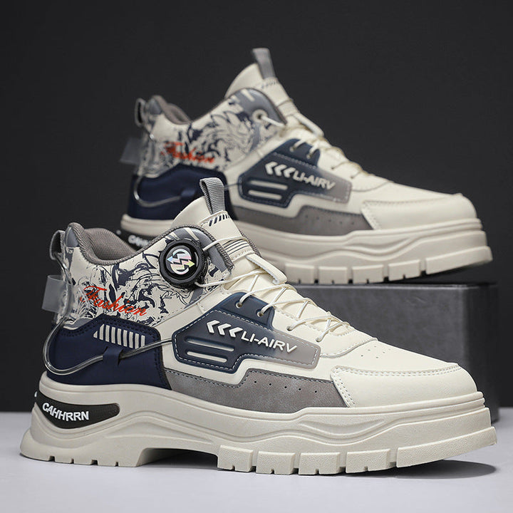 Herren High-Top Sneakers mit innovativem Schnürsystem und stoßdämpfender Sohle Drune