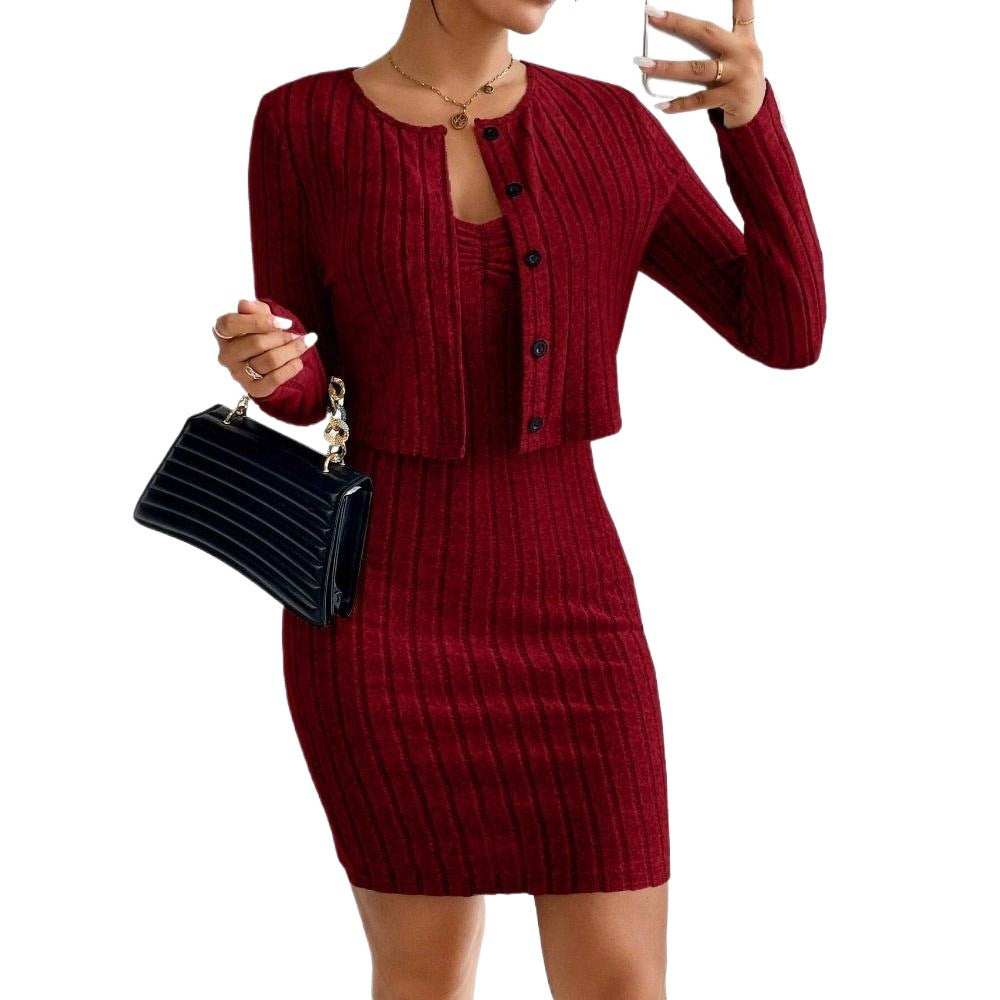 Damen Strickkleid mit passendem Bolero Drune