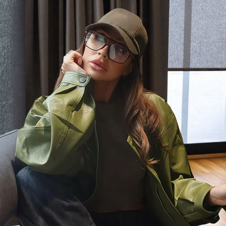 Damen Trendige Oversized-Jacke mit lässigem Schnitt und voluminösen Ärmeln Drune