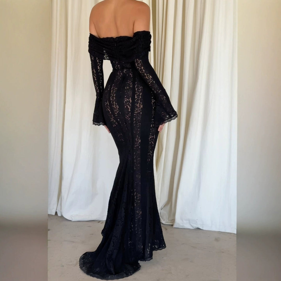 Drune | Ausgestellter Ärmellanger Bodycon-Waist Dress