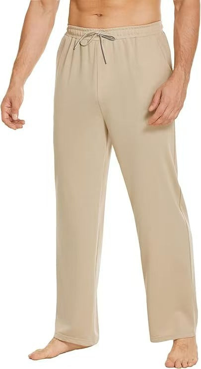 Herren nan locker fallende Loungehose aus softem Jersey mit Kordelzug, elastischem Bund und geradem Bein Drune