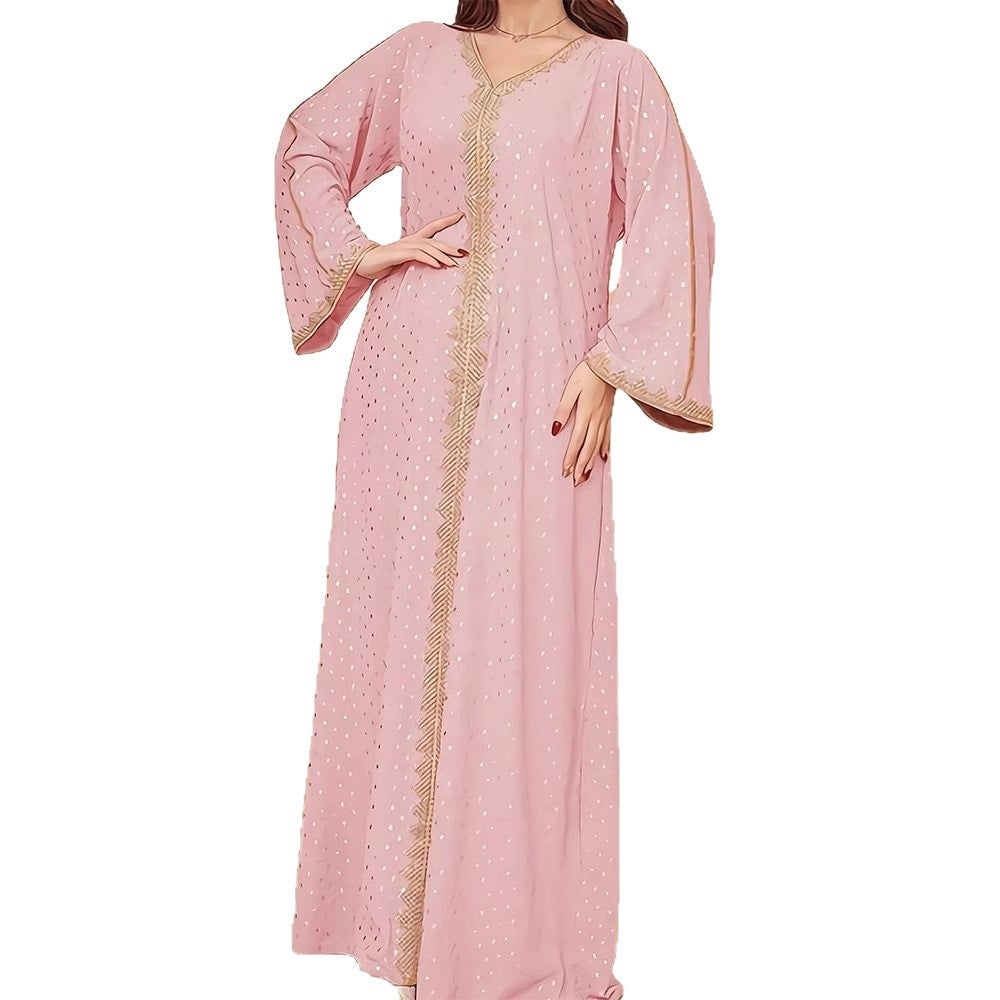 Damen Kaftankleid mit elegantem Stickdesign und weitem Schnitt Drune