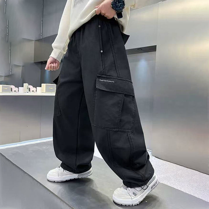 Damen lässige Cargo-Hose mit tiefen Taschen Drune