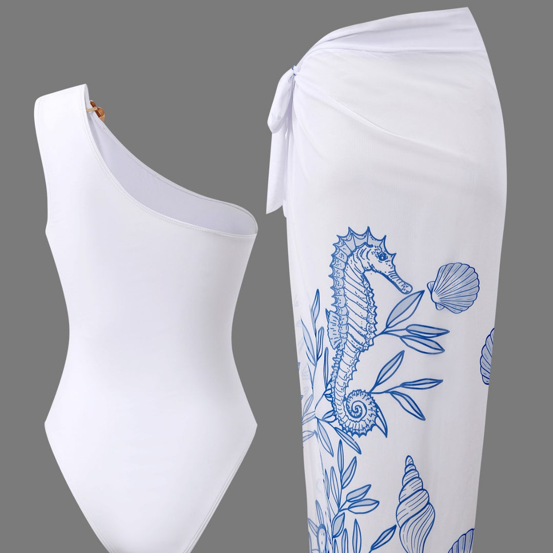 Damen Einteiler Badeanzug mit luxuriösem floralem Design Drune