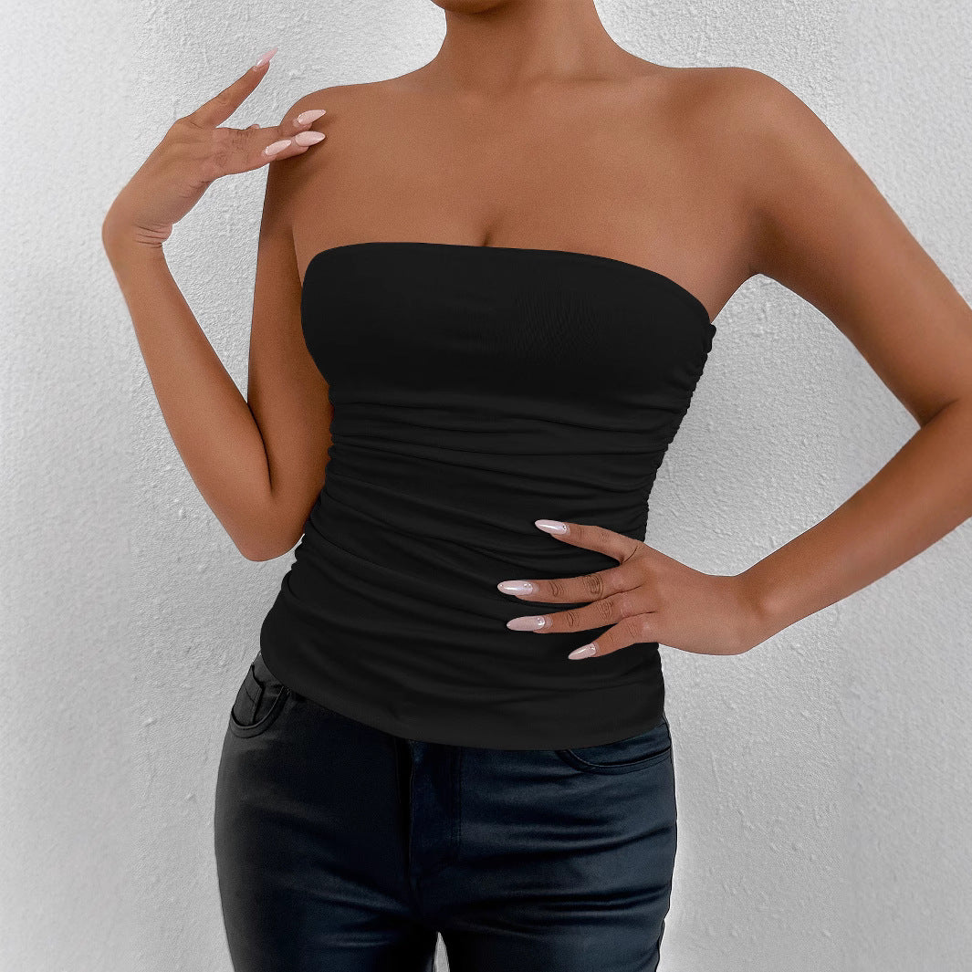 Damen Figurumspielendes Bandeau-Oberteil mit raffinierten Raffungselementen Drune