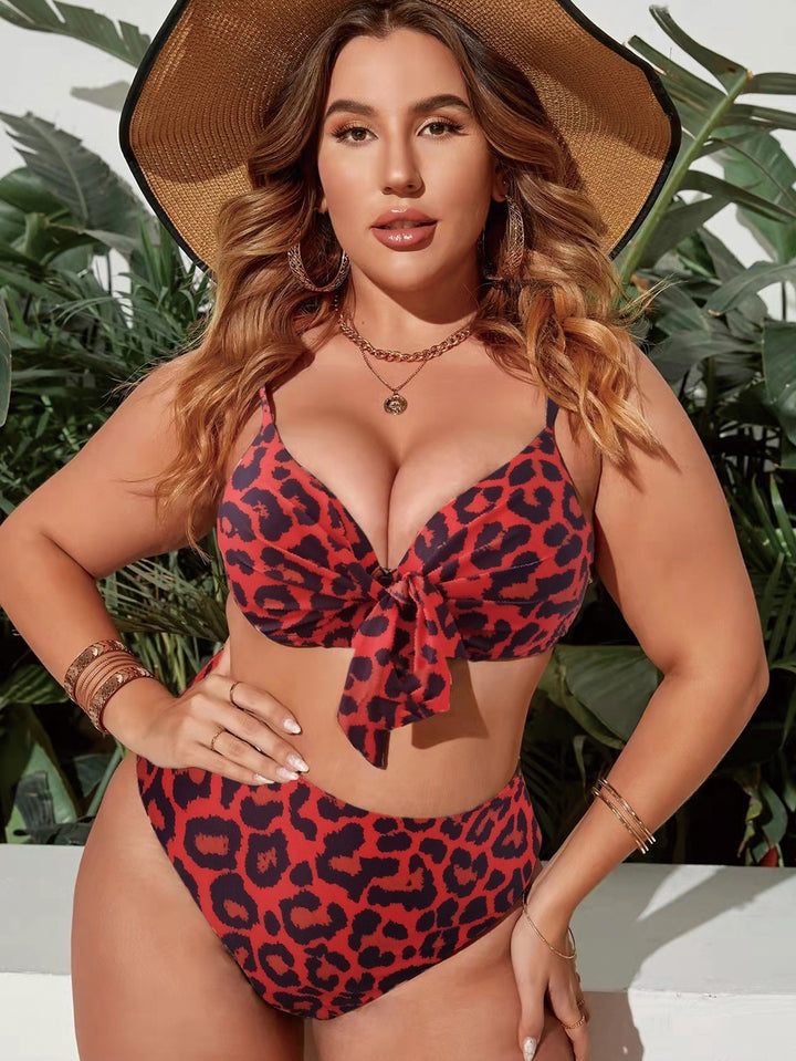 Damen Hochtailliertes Triangel-Bikini-Set mit Schleifen-Detail Drune