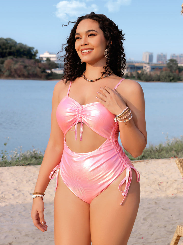 Damen Einteiliger Badeanzug mit aufregendem Cut-Out und Rüschen Drune