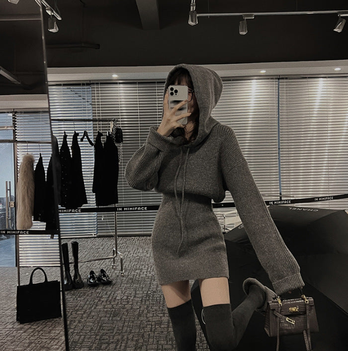 Damen Hoodie-Kleid mit lässigem Schnitt und praktischen Taschen Drune
