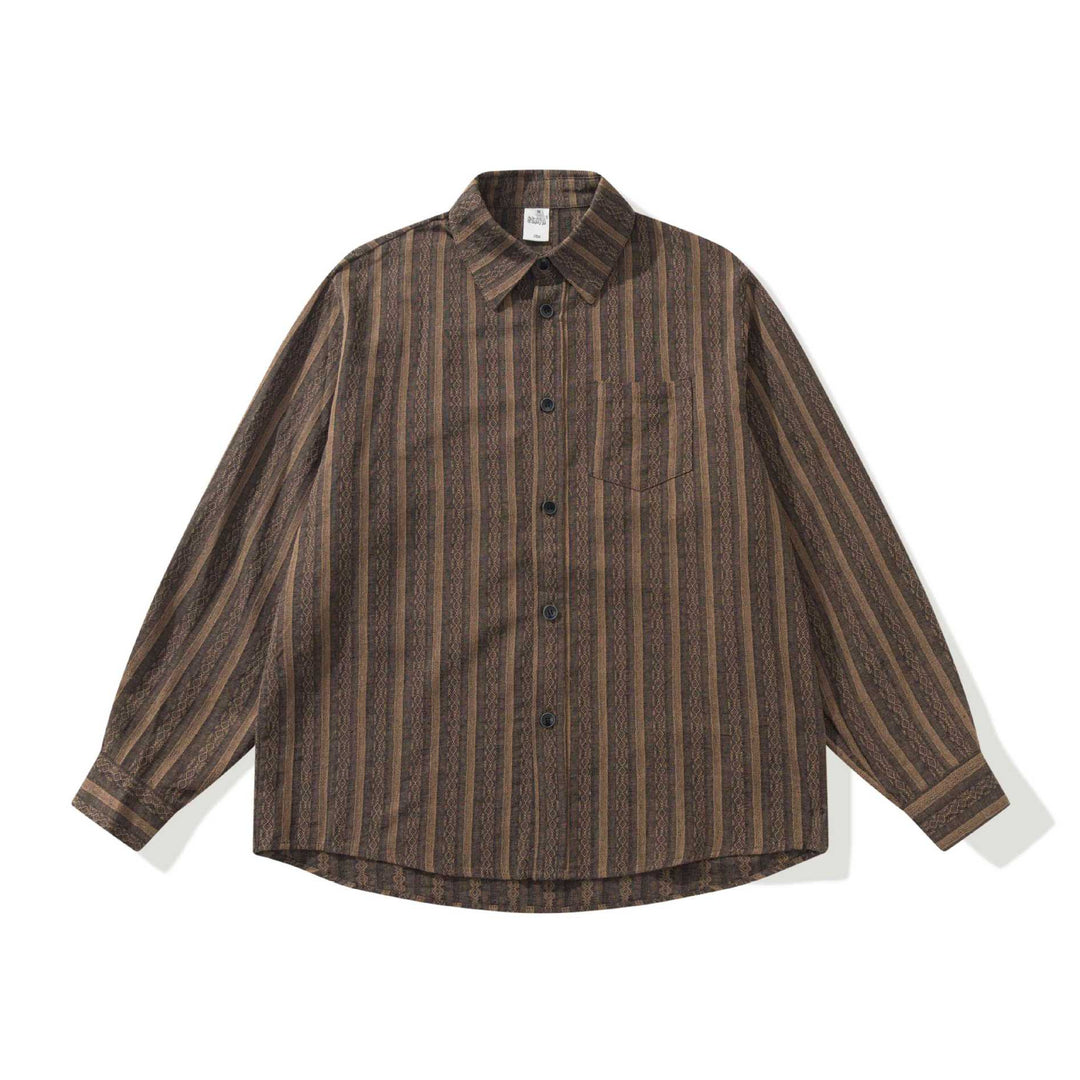 Unisex Lockeres Overshirt aus Leinenmischung mit Struktur und Brusttasche Drune