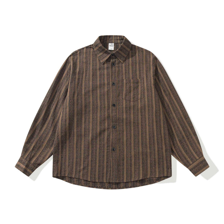 Unisex Lockeres Overshirt aus Leinenmischung mit Struktur und Brusttasche Drune
