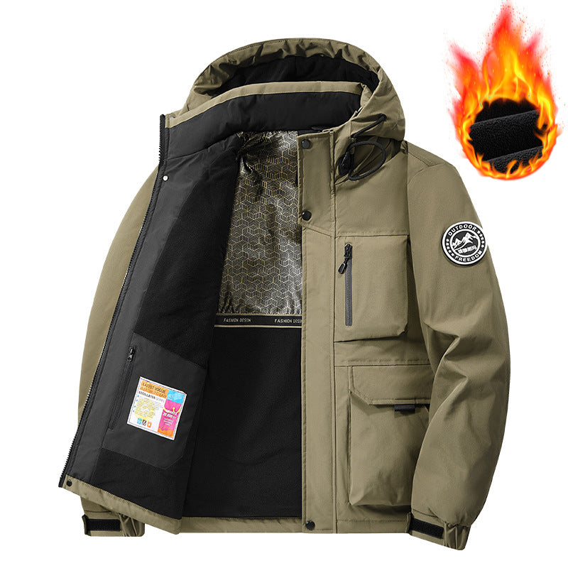 Herren Technischer Thermo-Parka mit Microfleece-Innenfutter und Utility-Taschen Drune