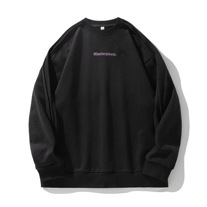 Unisex Oversize-Sweatshirt im Minimalstil mit Schulterpaspeln und feiner Bruststickerei Drune
