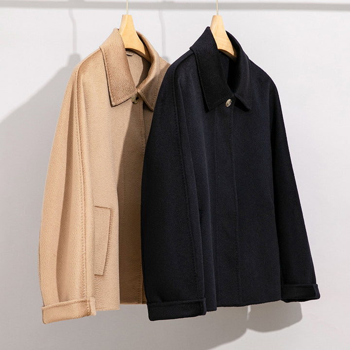 Damen Teddyjacke mit Hemdkragen und verdeckter Knopfleiste Drune