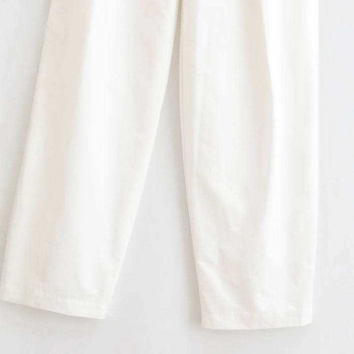 Damen Elegante High‑Waist Palazzo‑Hose mit Bügelfalte und geradem weitem Bein Drune