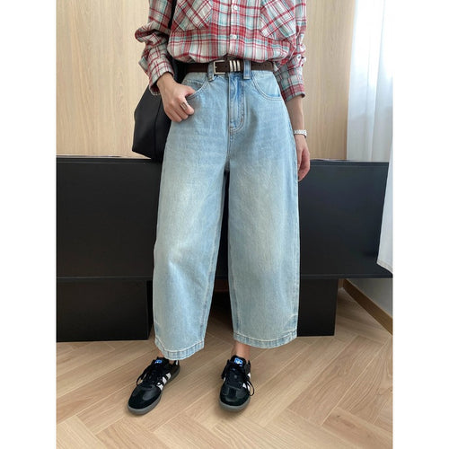Damen lässige Karo-Hemdbluse mit großen Taschen und bequemer Passform Drune