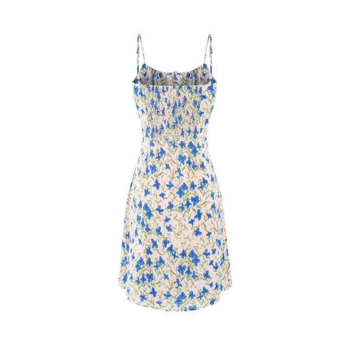Damen Sommerliches Kleid mit verstellbaren Spaghettiträgern und floralem Design Drune