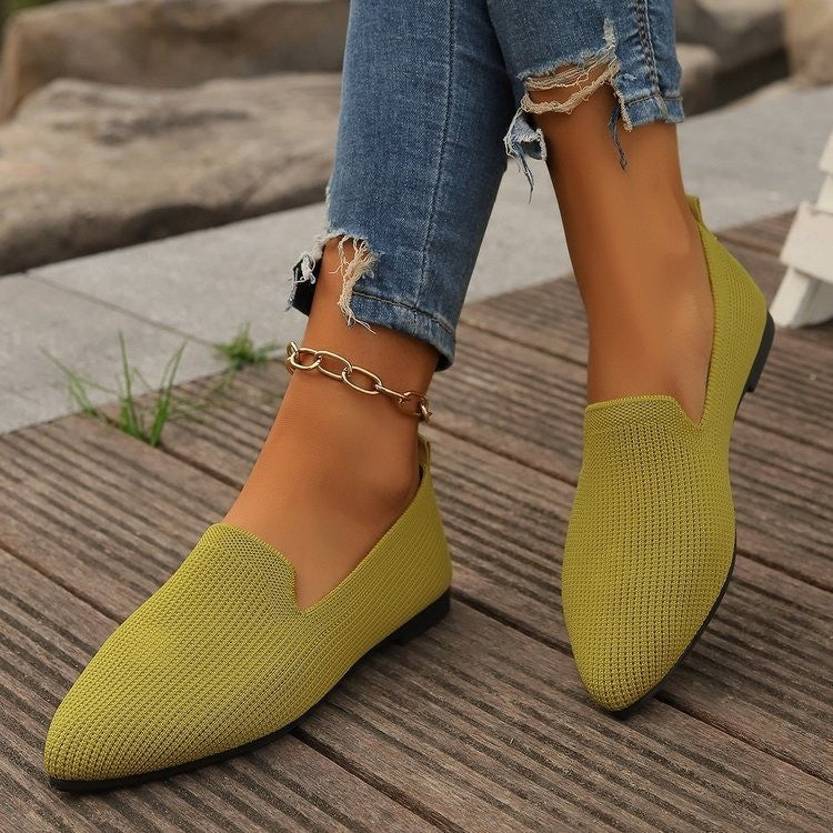 Damen Strick-Loafer mit spitzer Kappe und elastischem Einstieg Drune