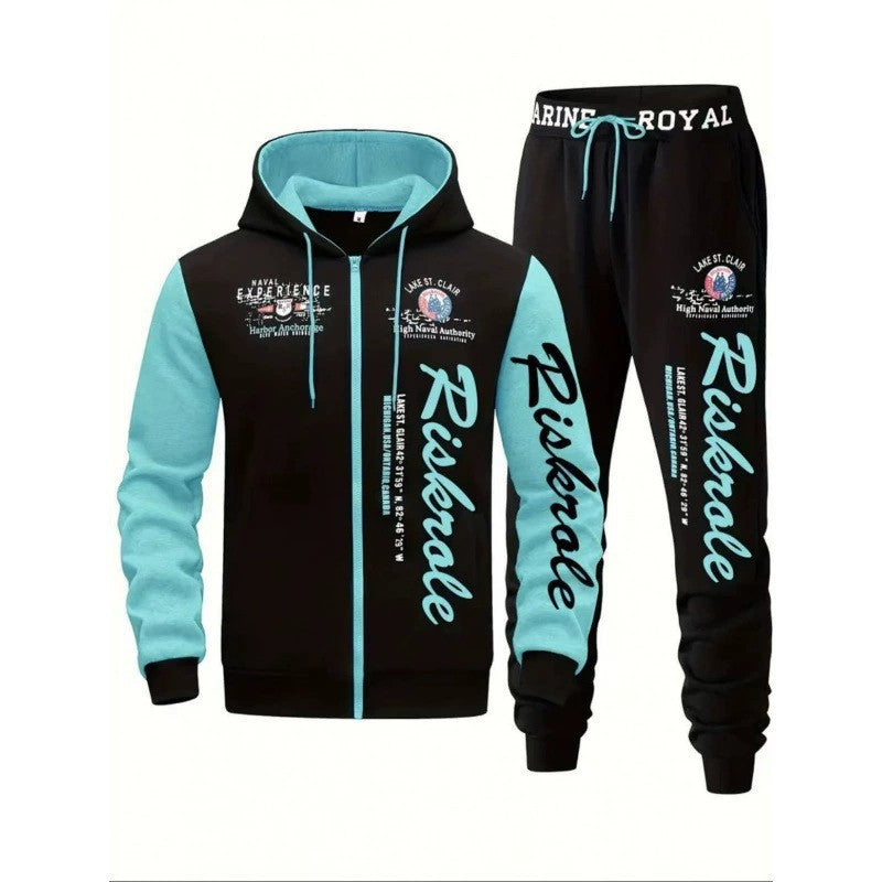 Herren Sportlicher Hoodie- und Jogginghosen-Set Drune