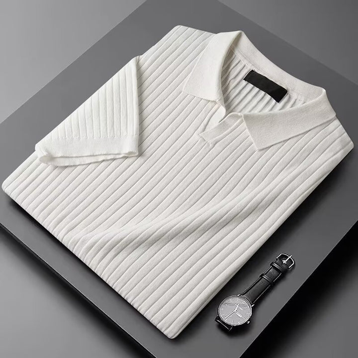 Herren Elegantes Polohemd mit Rippstruktur Drune