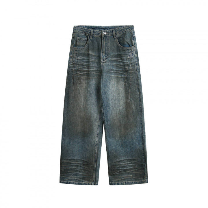 Damen Weite Vintage-Jeans mit hohem Bund und weitem Bein Drune