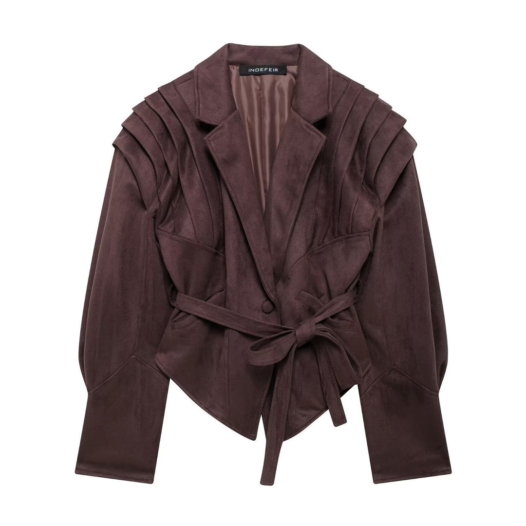 Damen Designer Blazer mit gefüttertem, farbenfrohem Innenfutter Drune
