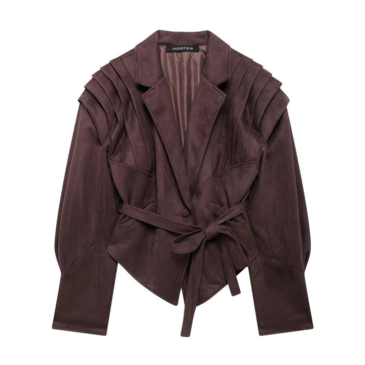 Damen Designer Blazer mit gefüttertem, farbenfrohem Innenfutter Drune