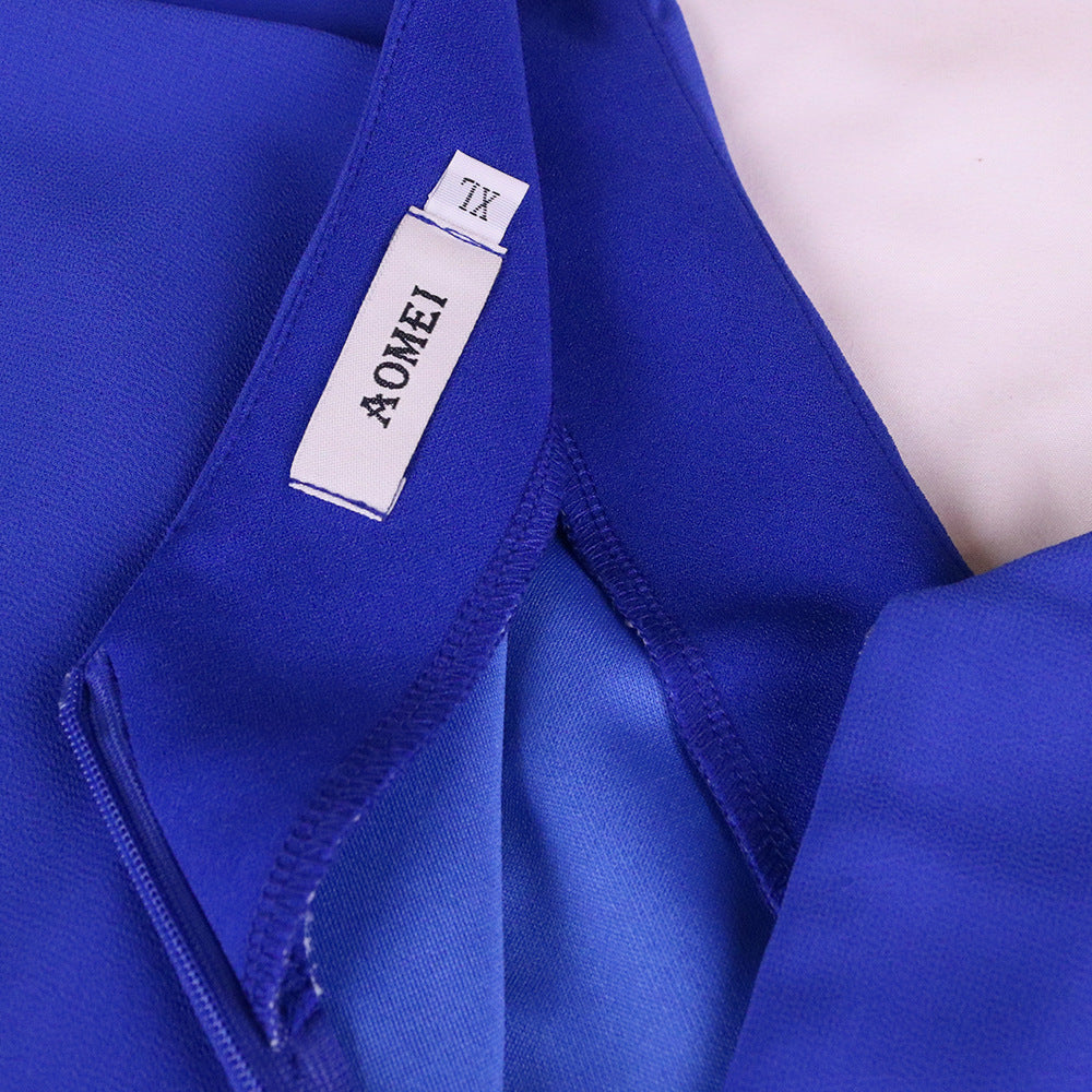 Damen figurbetontes Kleid mit eleganter Rüschendetail Drune