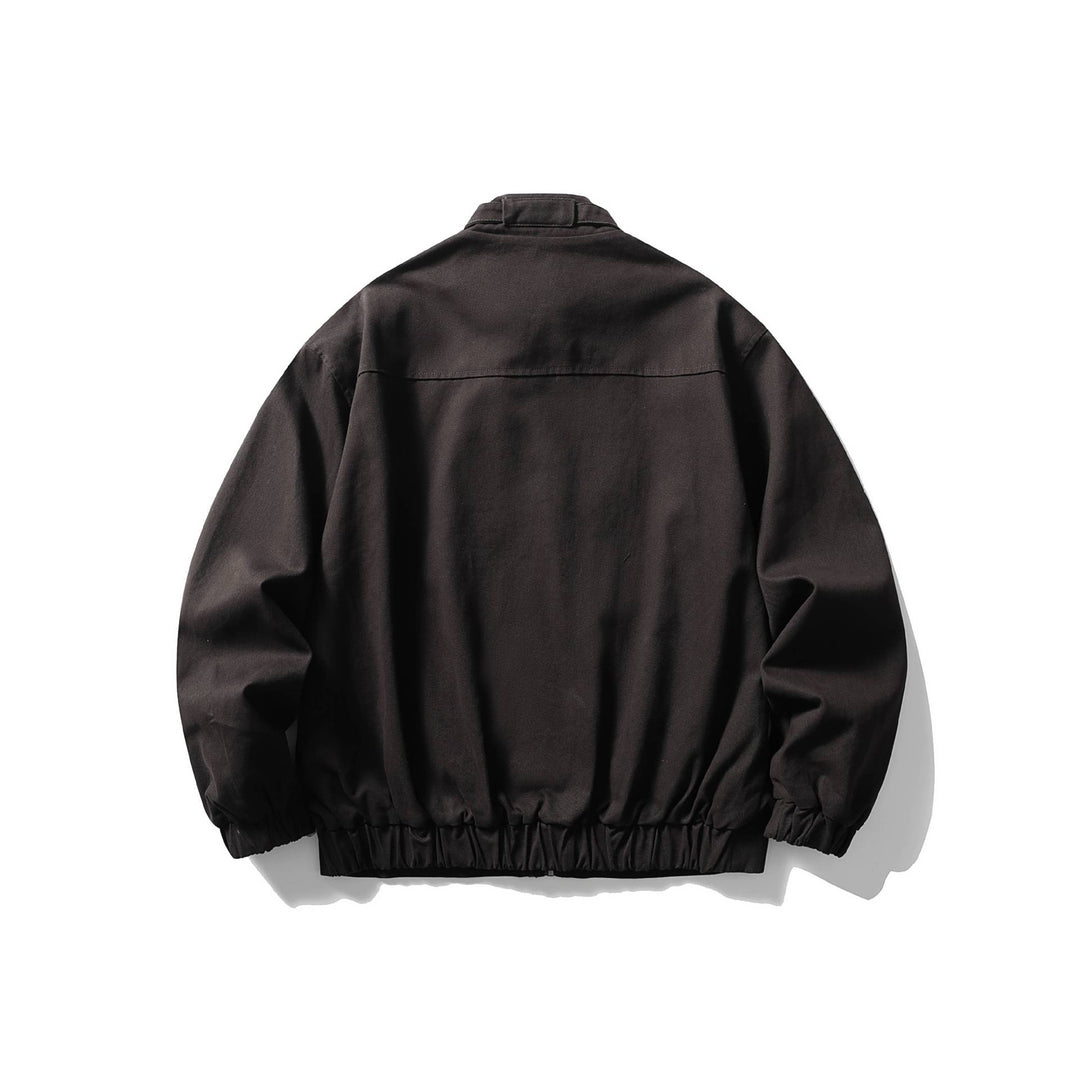 Herren Kurz geschnittene funktionale Canvas-Blousonjacke mit hohem Stehkragen Drune