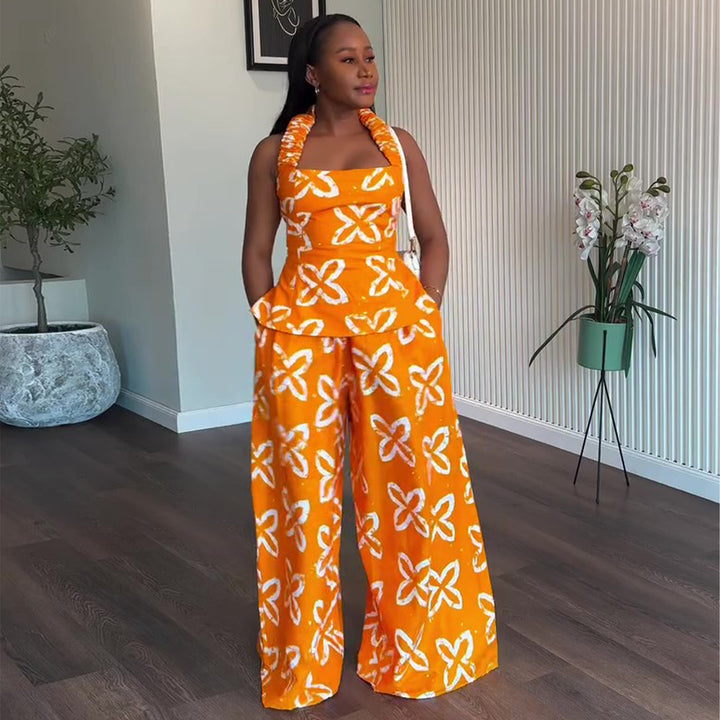 Damen Maxikleid mit breitem Trager und praktischen Seitentaschen Drune
