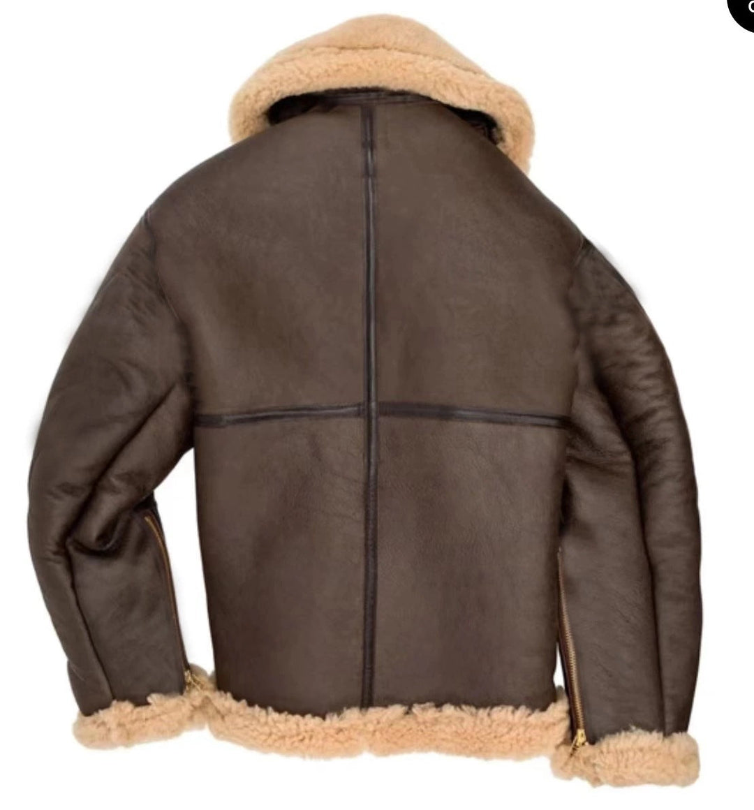 Herren Lammfelljacke mit Taschen und robustem Material Drune