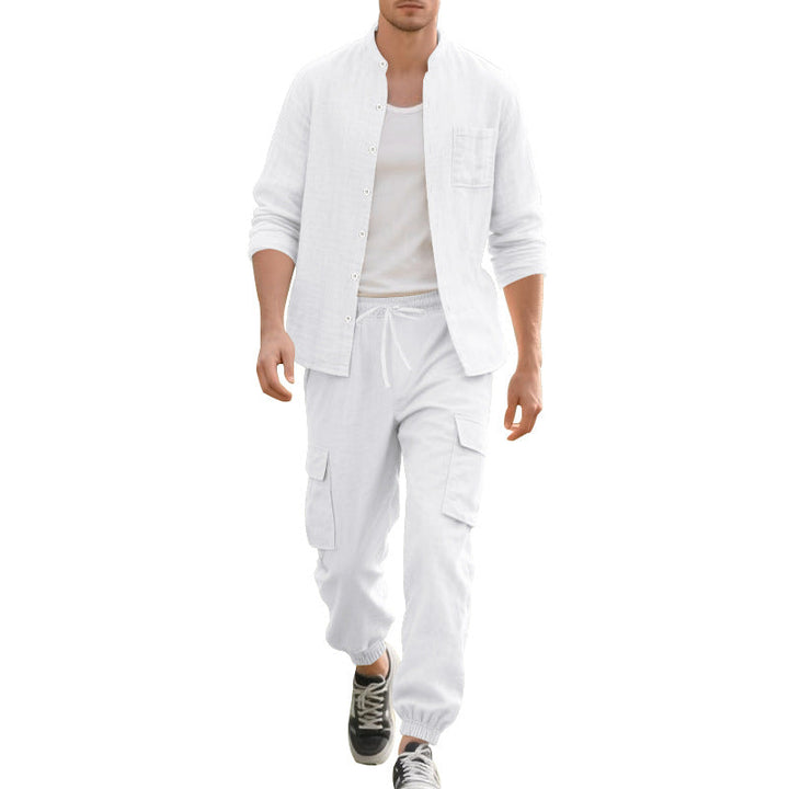 Herren lässiges Leinen-Set mit praktischen Taschen und atmungsaktiver Stoffqualität Drune