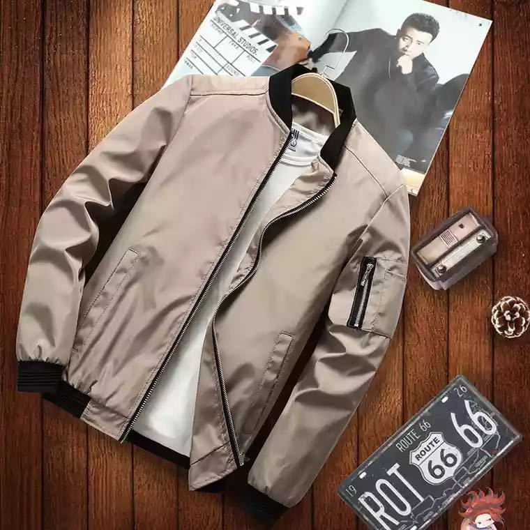 Herren Leichte Bomberjacke im Urban‑Look mit Ärmeltasche, Rippbündchen und durchgehendem Reißverschluss Drune