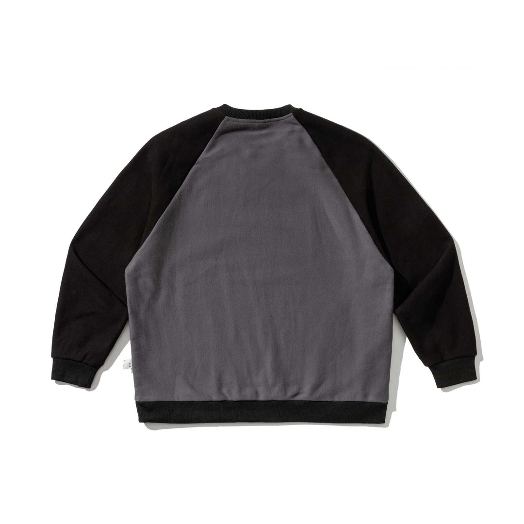 Herren Raglan-Sweatshirt mit gesticktem Logo und Kontrastärmeln aus leichtem Frottee Drune