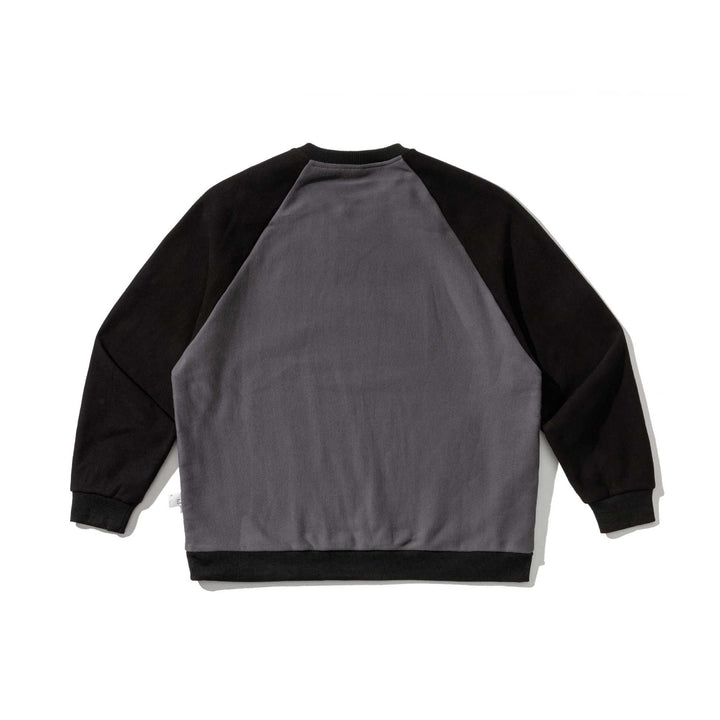 Herren Raglan-Sweatshirt mit gesticktem Logo und Kontrastärmeln aus leichtem Frottee Drune