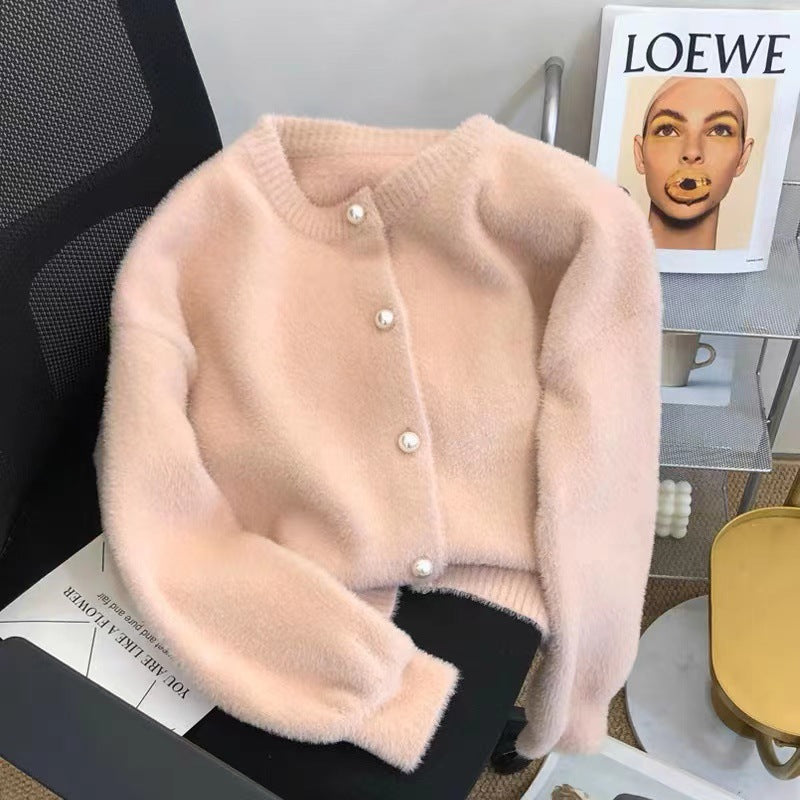 Damen Flauschiger Longpullover mit modernem Schnitt und Rundhalsausschnitt Drune