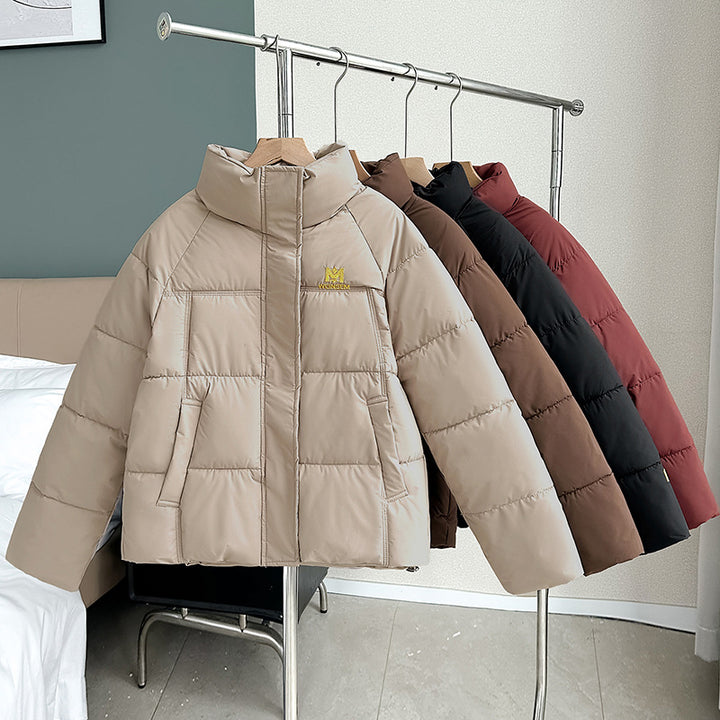 Damen nan kompakte Kurz-Steppjacke mit hochschließendem Stehkragen und schrägeingriff Taschen Drune