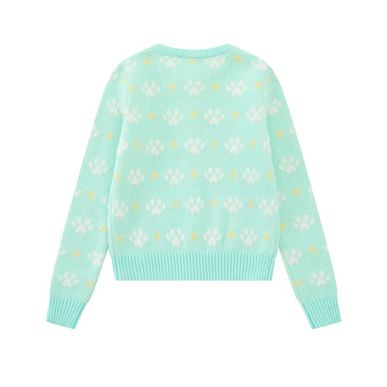 Damen Strickjacke mit Allover‑Jacquard, Rundhalsausschnitt und Knopfleiste Drune