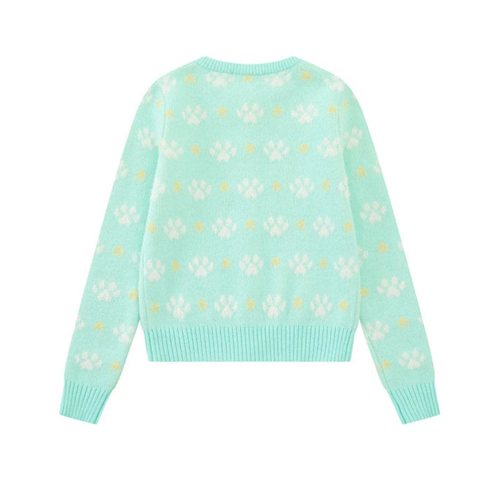 Damen Strickjacke mit Allover‑Jacquard, Rundhalsausschnitt und Knopfleiste Drune