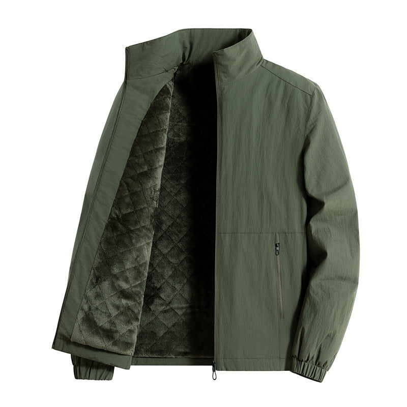 Herren ultraleichte atmungsaktive Freizeitjacke mit Mesh-Innenfutter Stehkragen und Reißverschlusstaschen Drune
